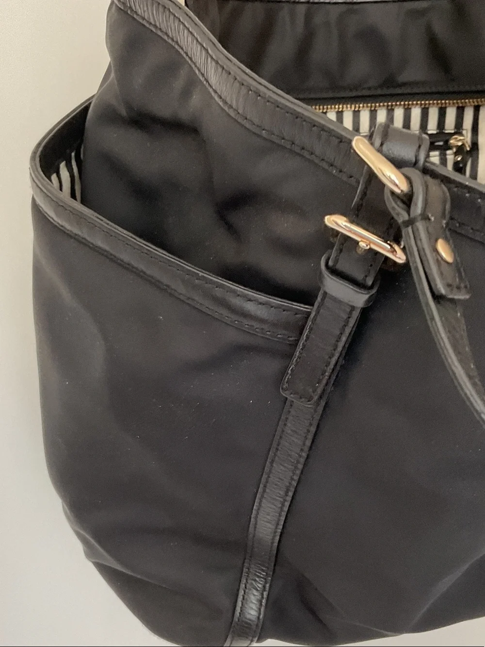 kate spade Black Nylon Tote with Gold Hardware